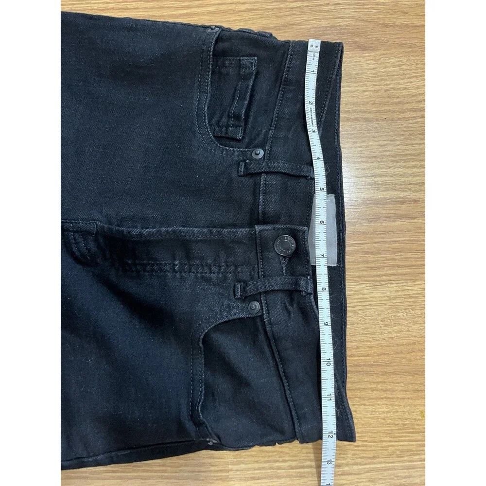Everlane Black High Rise Slim Straight Raw Hem Jeans Size 27